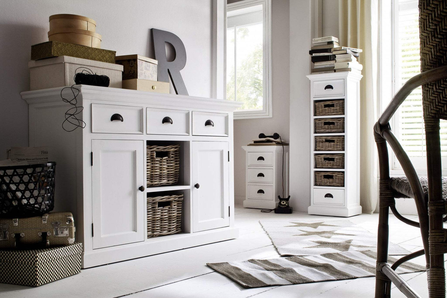 Classic White Three Drawer Nightstand - Homeroots - Flyclothing LLC