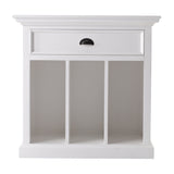 31" Distressed White Wood Nightstand with Dividers - Homeroots - Flyclothing LLC