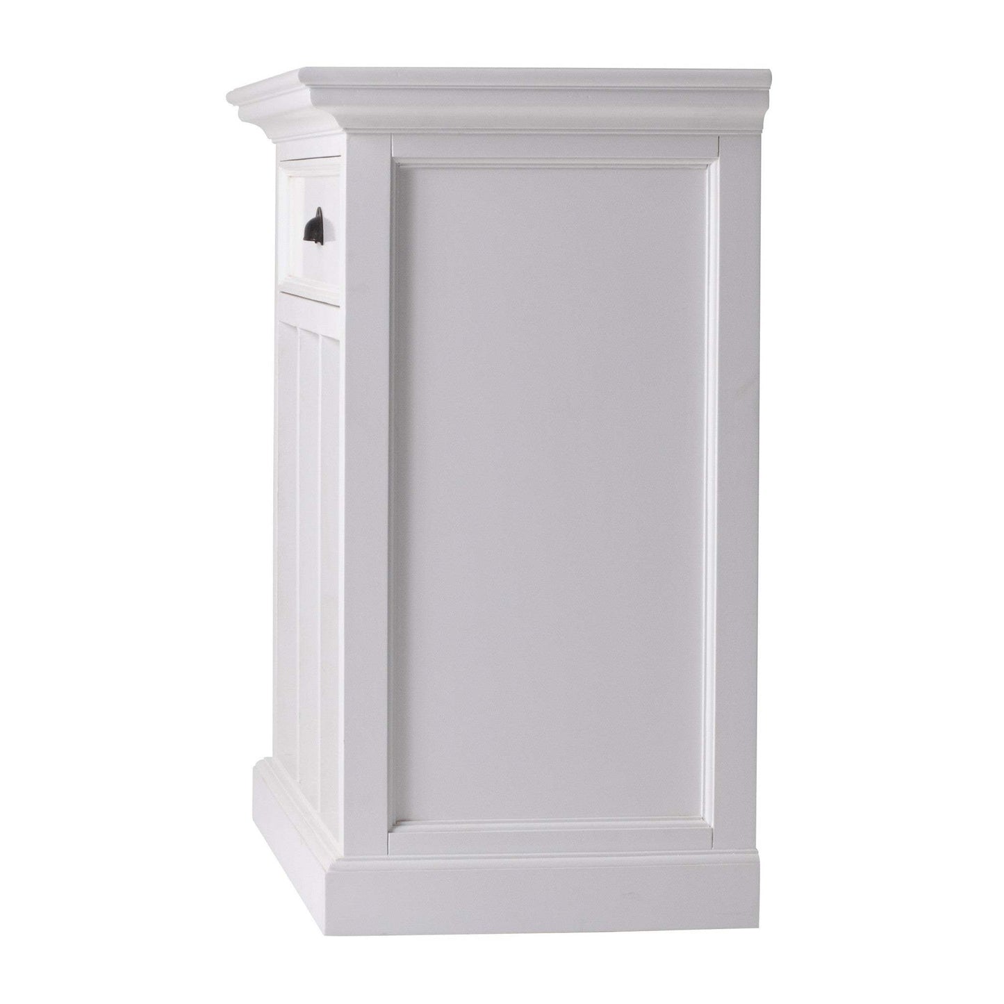31" Distressed White Wood Nightstand with Dividers - Homeroots - Flyclothing LLC
