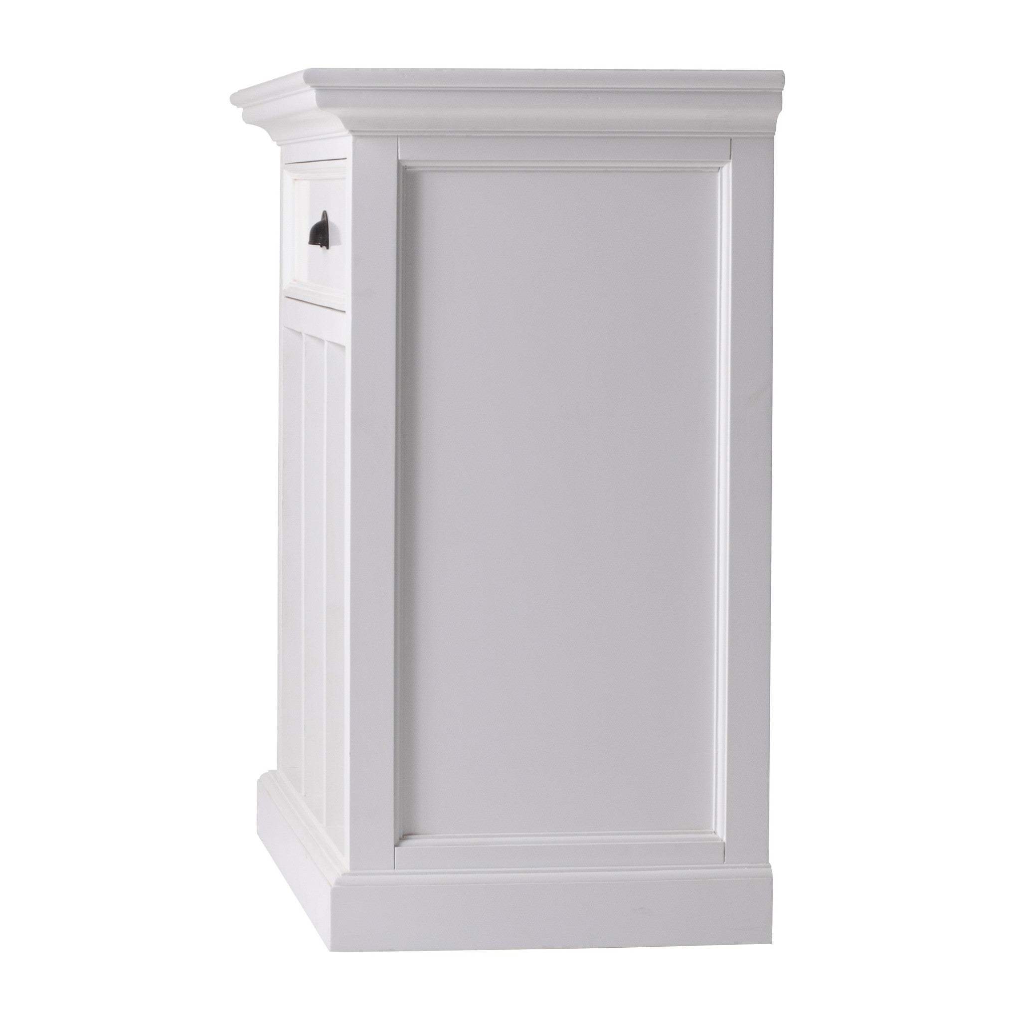 31" Distressed White Wood Nightstand with Dividers - Homeroots - Flyclothing LLC