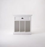 31" Distressed White Wood Nightstand with Dividers - Homeroots - Flyclothing LLC