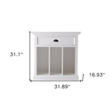 31" Distressed White Wood Nightstand with Dividers - Homeroots - Flyclothing LLC