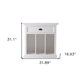 31" Distressed White Wood Nightstand with Dividers - Homeroots - Flyclothing LLC