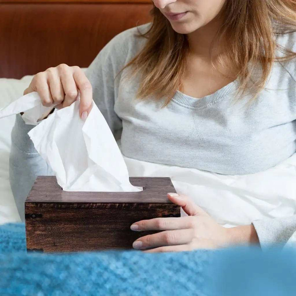 Dark Brown Mango Wood Rectangular Tissue Holder - Homeroots - Flyclothing LLC