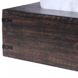 Dark Brown Mango Wood Rectangular Tissue Holder - Homeroots