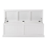 55" White Solid Wood Chest - Homeroots