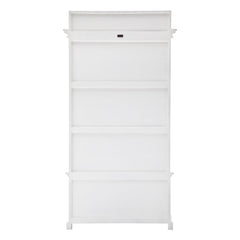 Classic White Hall Tree Coat Rack with Drawers - Homeroots