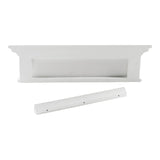 28" Classic White Wood Four Hook Hanging Coat Rack - Homeroots