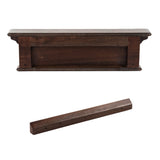 28" Natural Wash Rustic Wood Four Hook Hanging Coat Rack - Homeroots