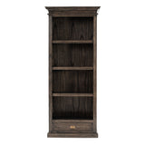 75" Brown and Black  Wood Four Tier Bookcase - Homeroots