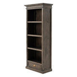 75" Brown and Black  Wood Four Tier Bookcase - Homeroots