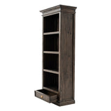 75" Brown and Black  Wood Four Tier Bookcase - Homeroots