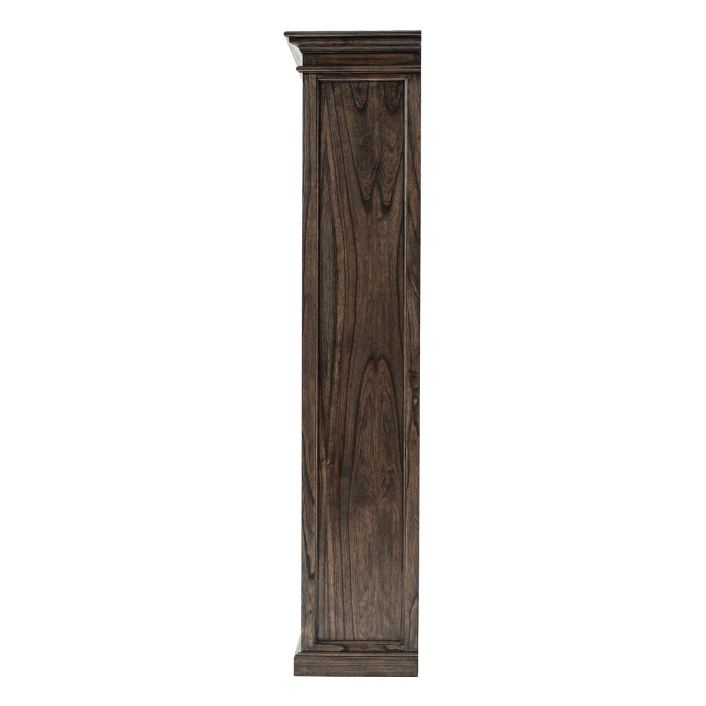 75" Brown and Black  Wood Four Tier Bookcase - Homeroots