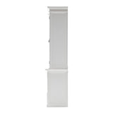 87" White Wood Bookcase with Glass Doors Drawers and Baskets - Homeroots - Flyclothing LLC