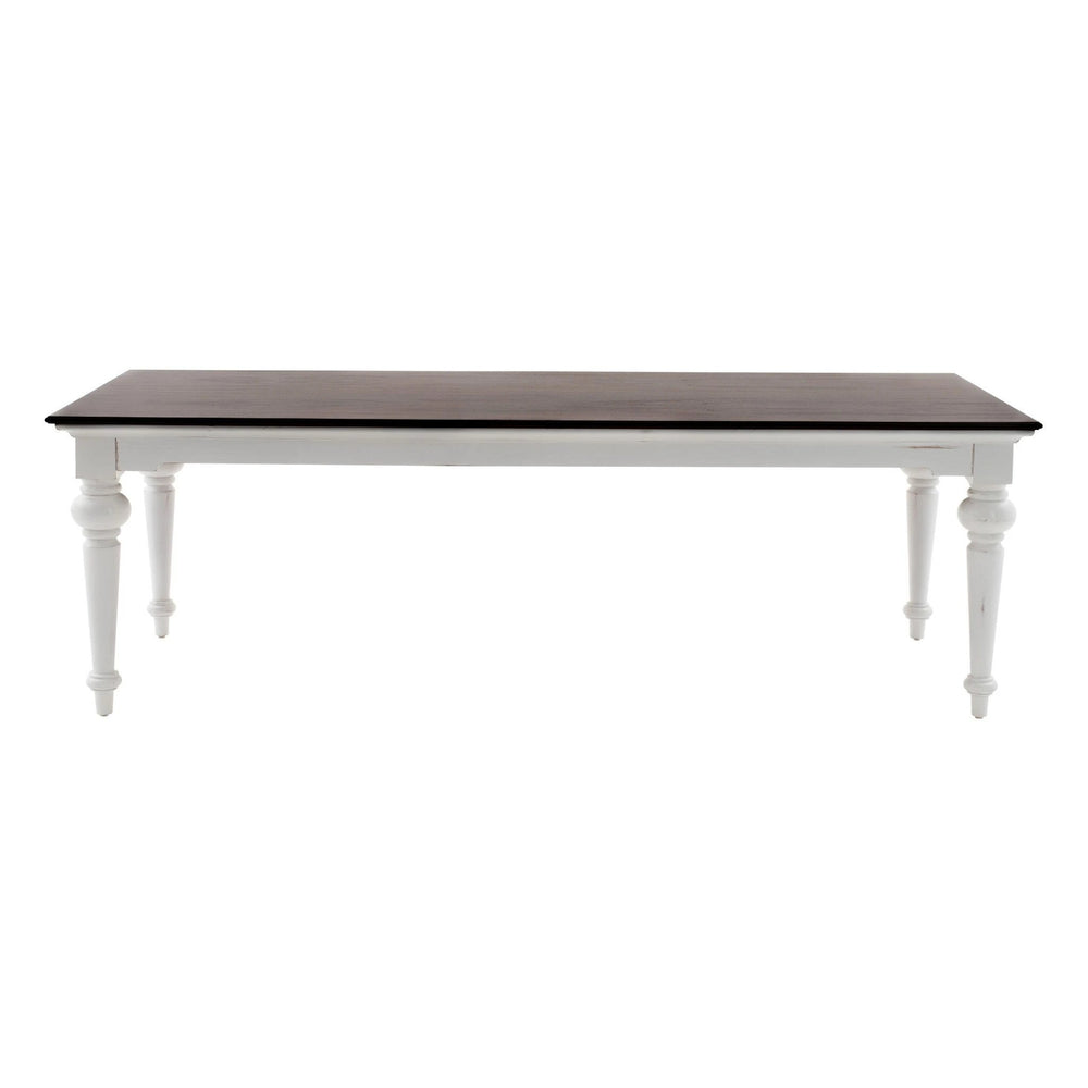 94" Dark Brown And White Solid Wood Dining Table - Homeroots