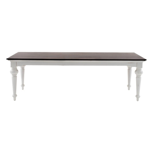 94" Dark Brown And White Solid Wood Dining Table - Homeroots