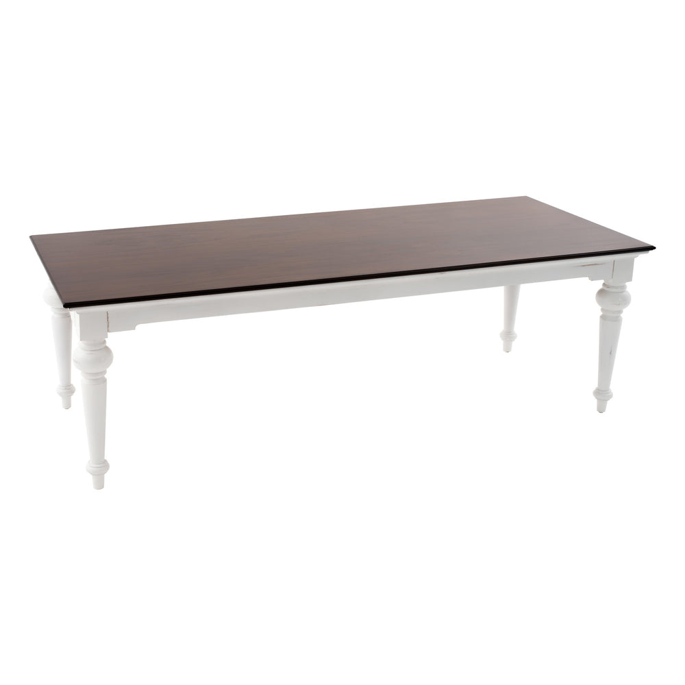 94" Dark Brown And White Solid Wood Dining Table - Homeroots - Flyclothing LLC