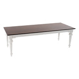 94" Dark Brown And White Solid Wood Dining Table - Homeroots