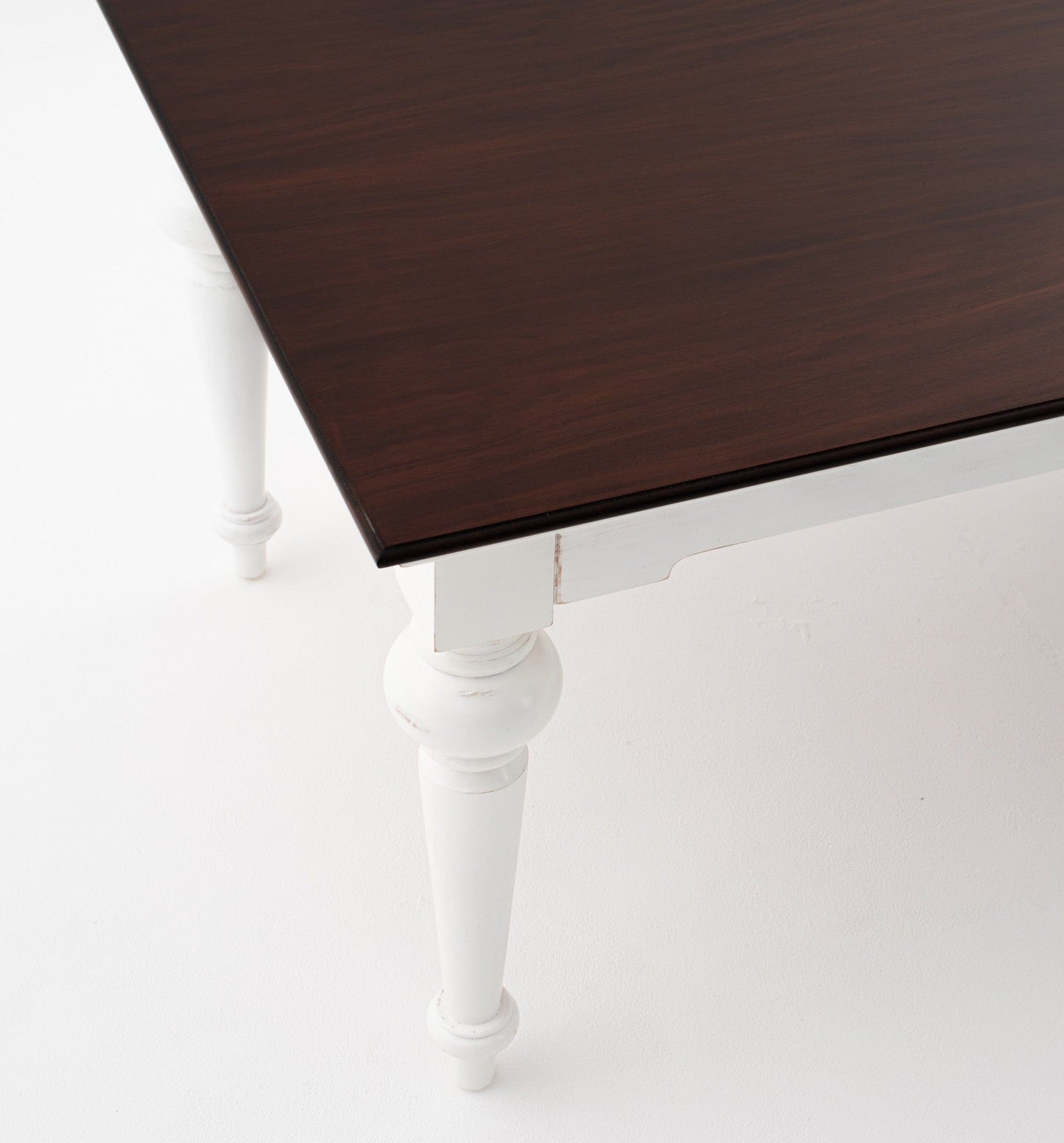 94" Dark Brown And White Solid Wood Dining Table - Homeroots - Flyclothing LLC