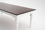94" Dark Brown And White Solid Wood Dining Table - Homeroots - Flyclothing LLC