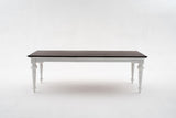 94" Dark Brown And White Solid Wood Dining Table - Homeroots