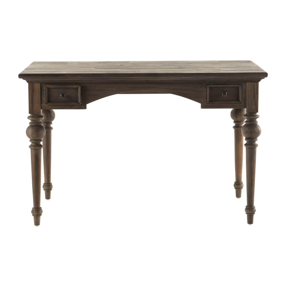 47" Brown Solid Wood Secretary Desk With Two Drawers - Homeroots