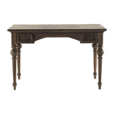 47" Brown Solid Wood Secretary Desk With Two Drawers - Homeroots