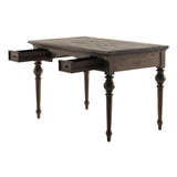 47" Brown Solid Wood Secretary Desk With Two Drawers - Homeroots