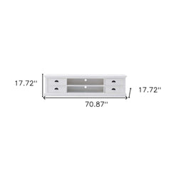 71" Classic White Entertainment Unit with Four Drawers - Homeroots