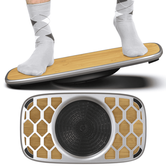 Bamboo and Silver Active Standing Desk Balance Board - Homeroots - Flyclothing LLC