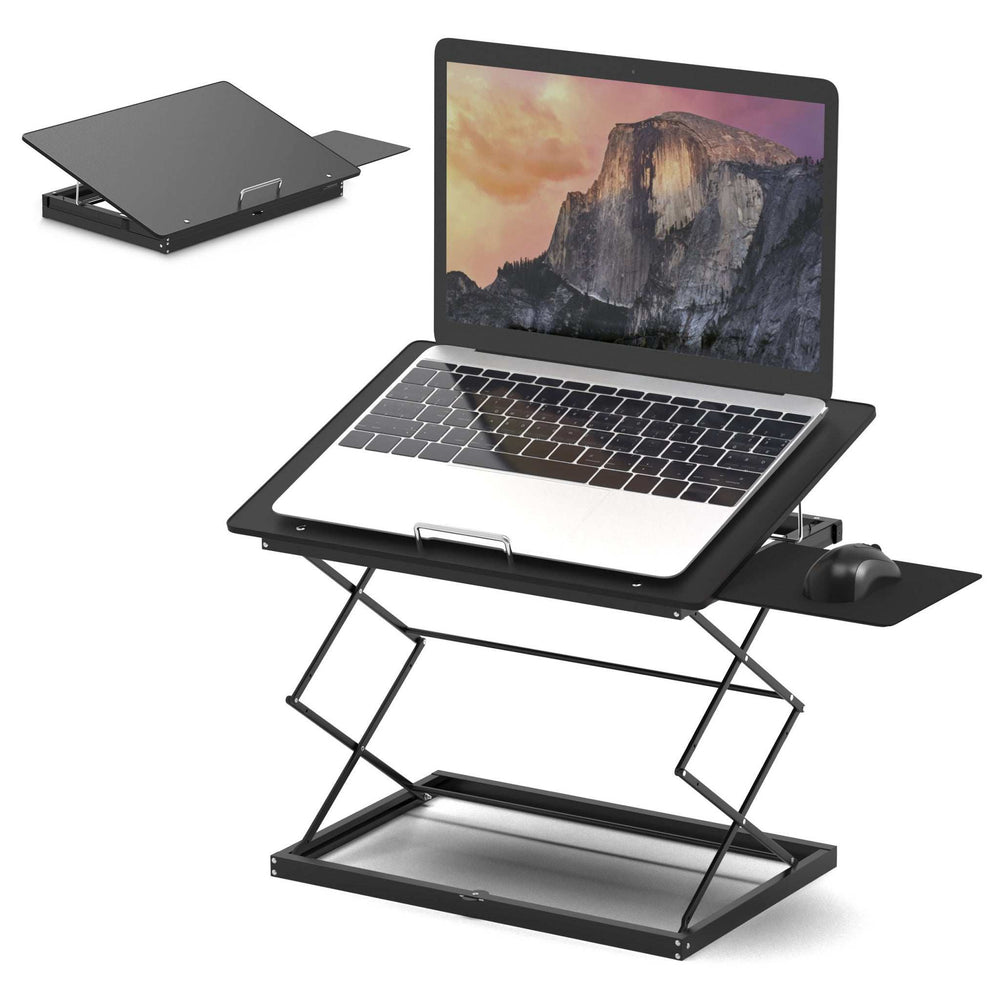 Black Compact Folding Laptop Desk or Laptop Stand with Mousepad - Homeroots - Flyclothing LLC