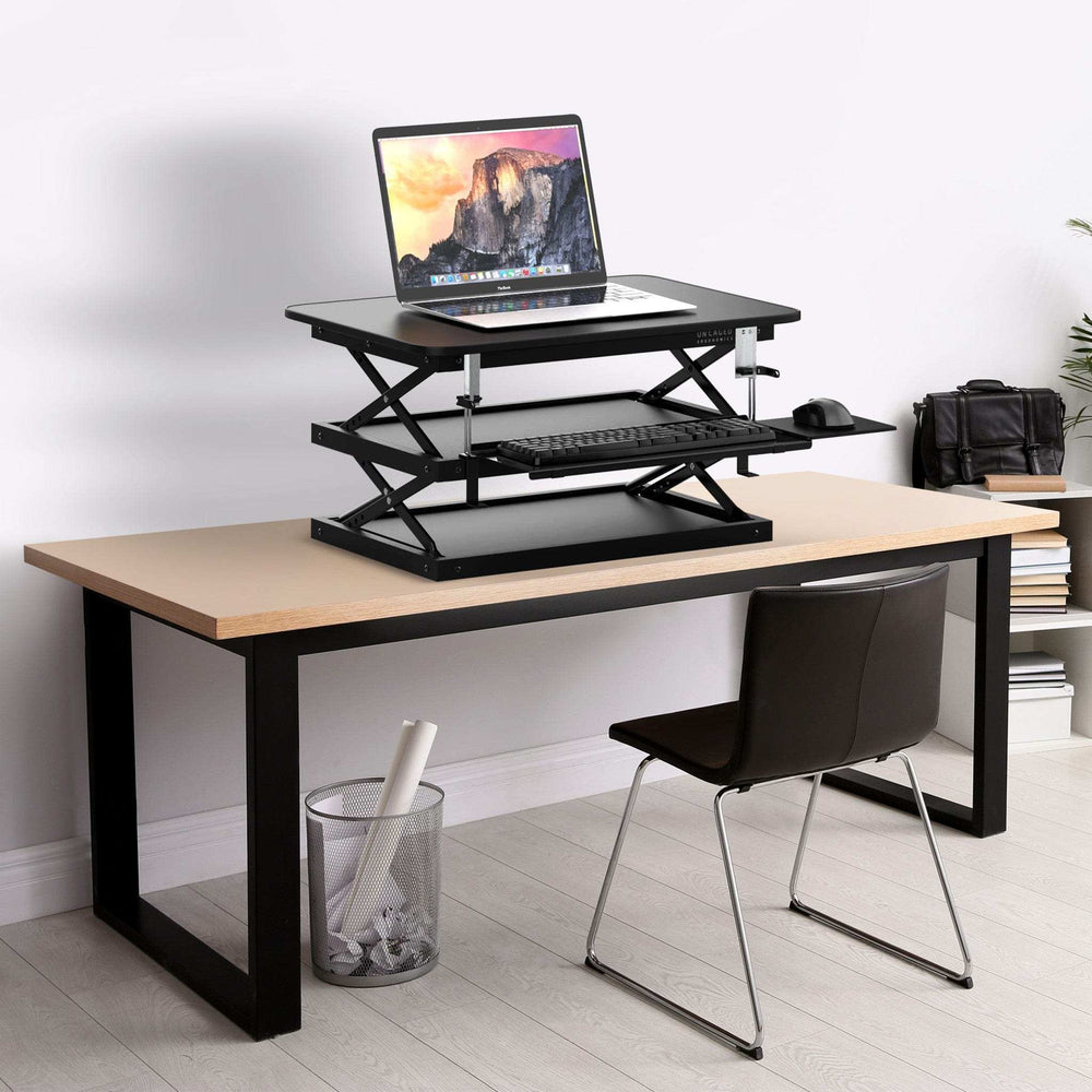 Black Adjustable Tall Standing Desk Converter and Riser - Homeroots - Flyclothing LLC