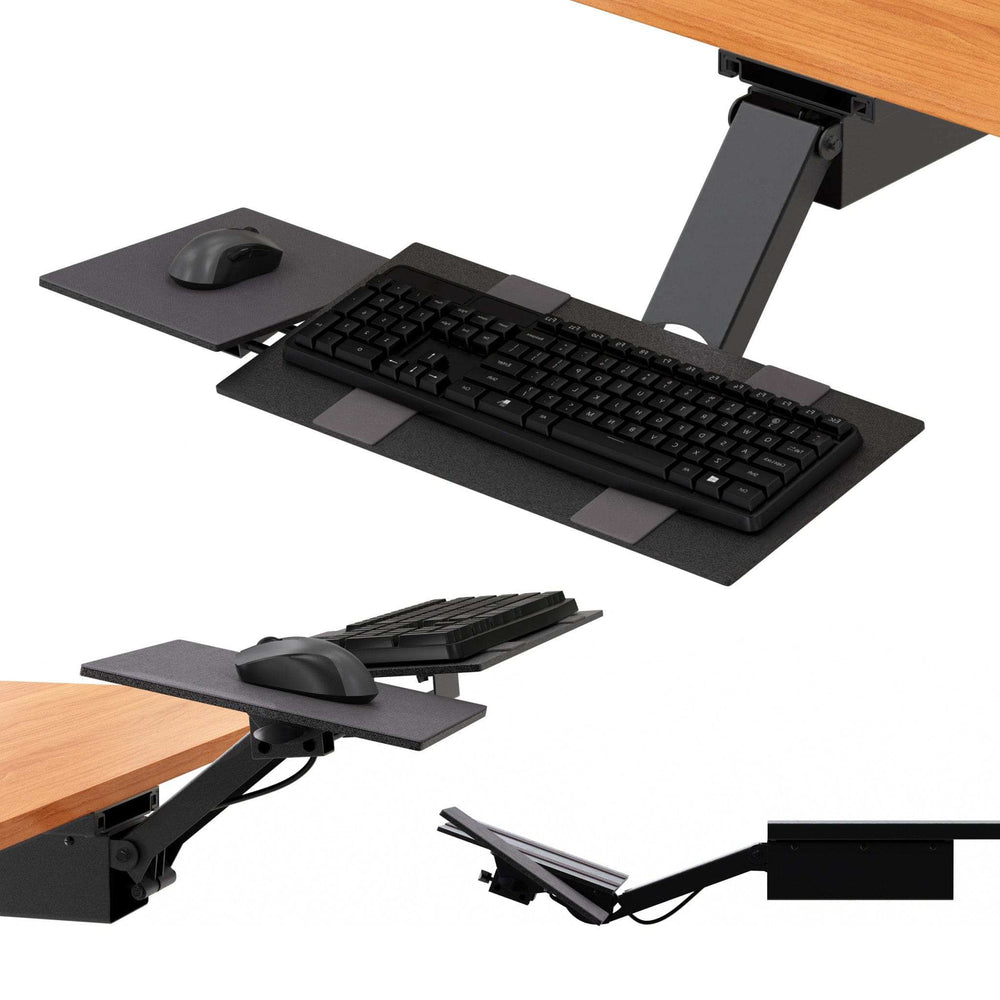 Black Ergonomic Under Desk Pull Out Keyboard Sit or Stand Tray - Homeroots - Flyclothing LLC