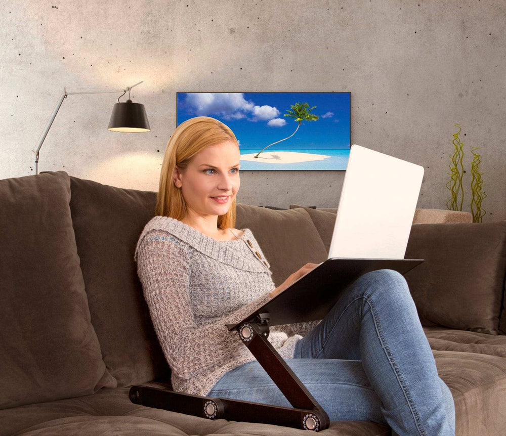 Black Folding Laptop Desk or Laptop Stand with Mousepad - Homeroots - Flyclothing LLC