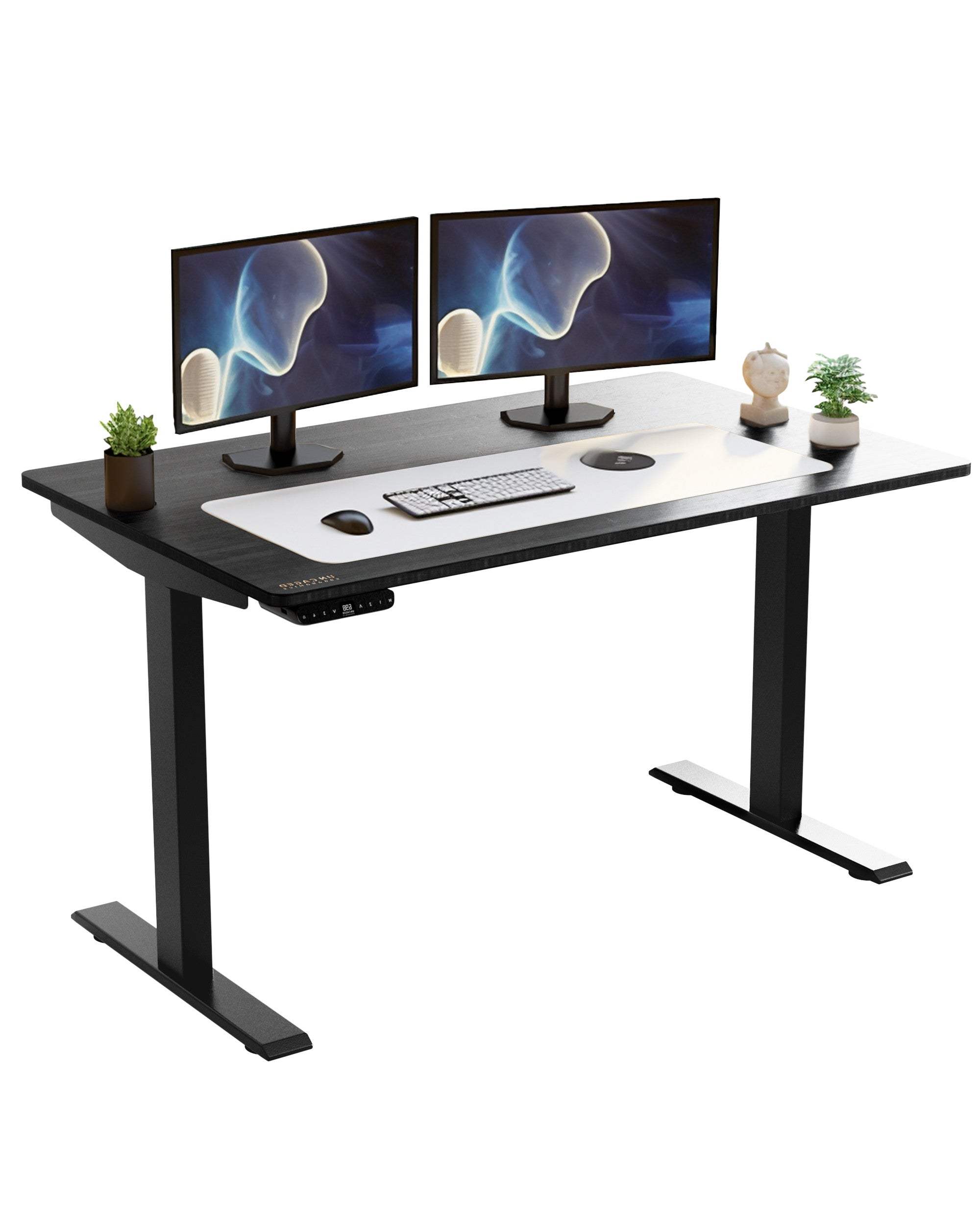 Black Bamboo Dual Motor Electric Office Adjustable Computer Desk - Homeroots - Flyclothing LLC