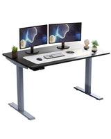 Gray Bamboo Dual Motor Electric Office Adjustable Computer Desk - Homeroots - Flyclothing LLC