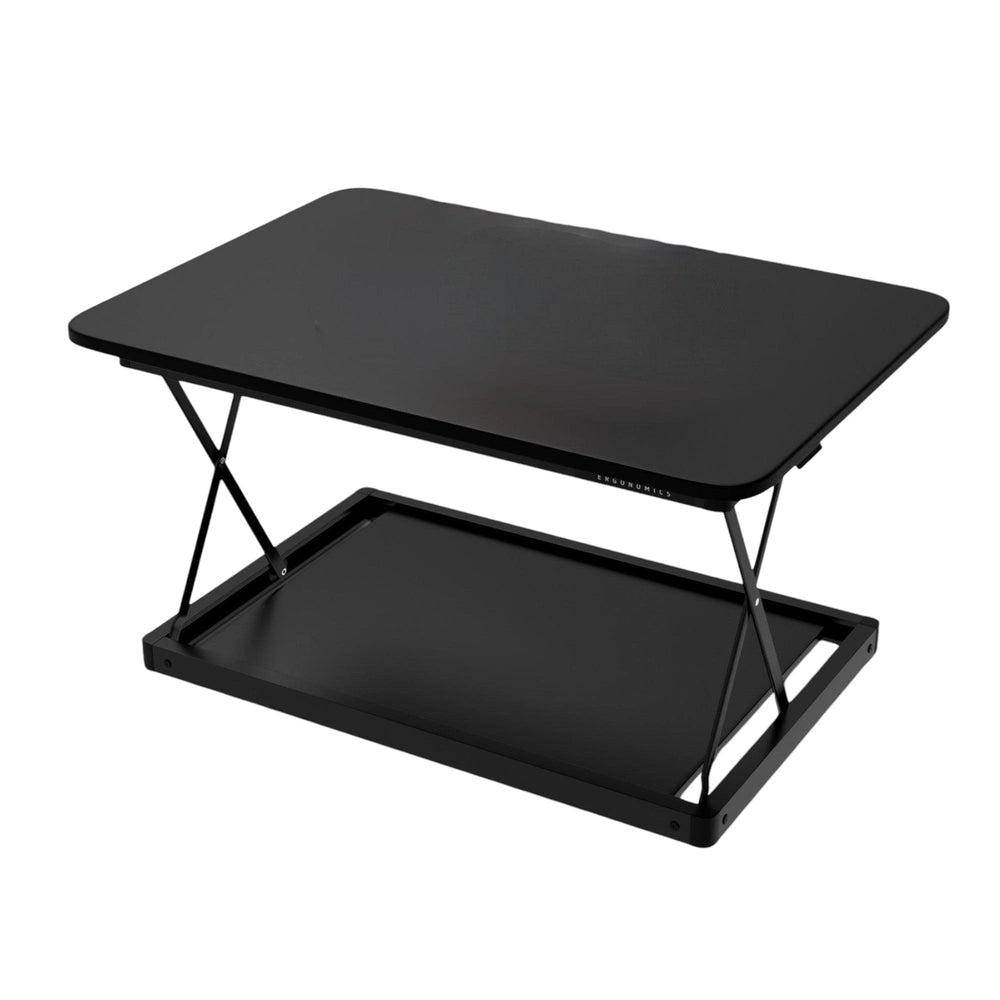 20" Adjustable Black Stainless Steel Standing Desk Converter - Homeroots