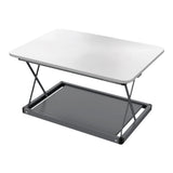 20" Adjustable White and Silver Stainless Steel Standing Desk Converter - Homeroots