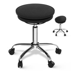 Black and Chrome Active Sitting Rolling Balance Desk Chair