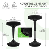 Black Tall Swivel Active Balance Chair - Homeroots - Flyclothing LLC