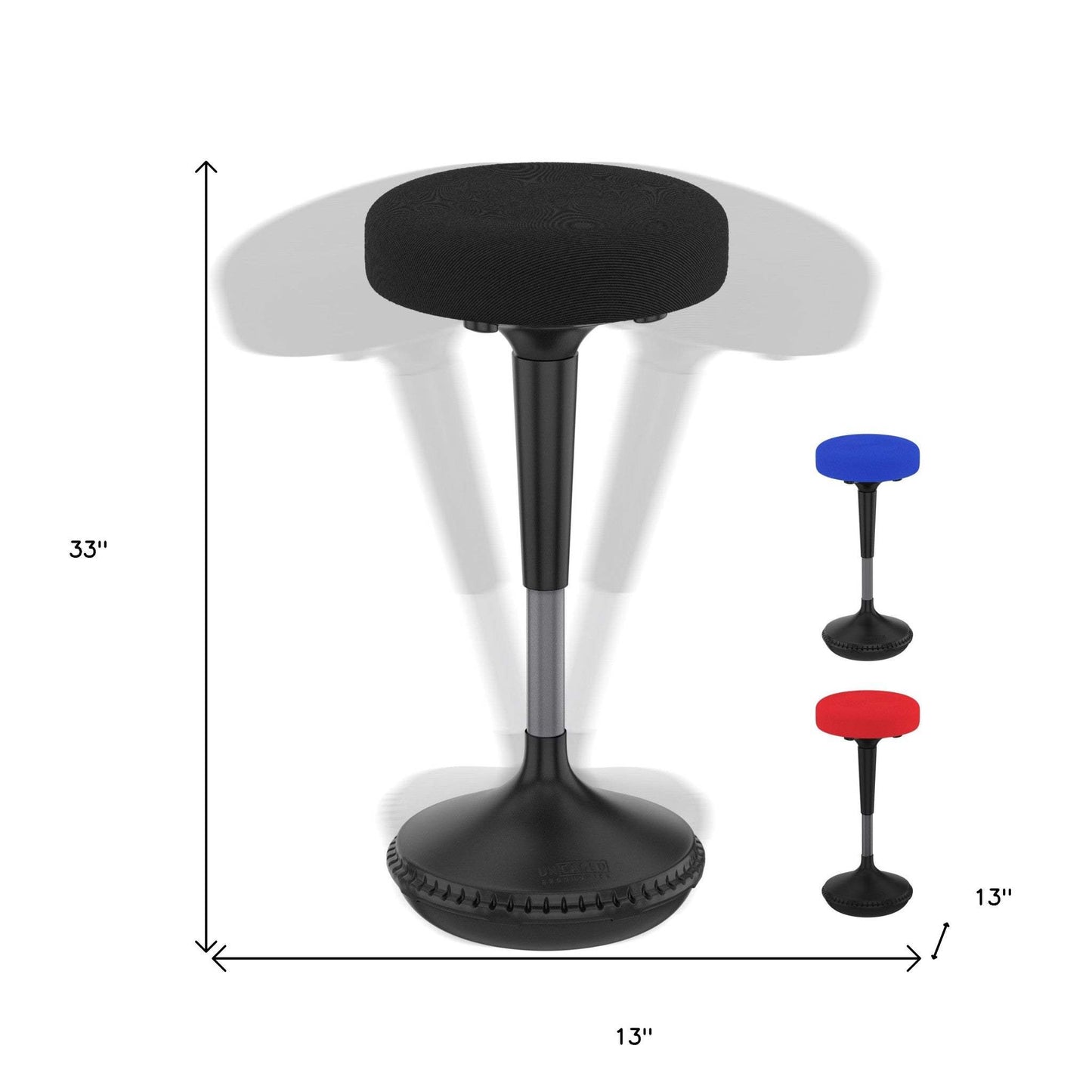 Black Tall Swivel Active Balance Chair - Homeroots - Flyclothing LLC