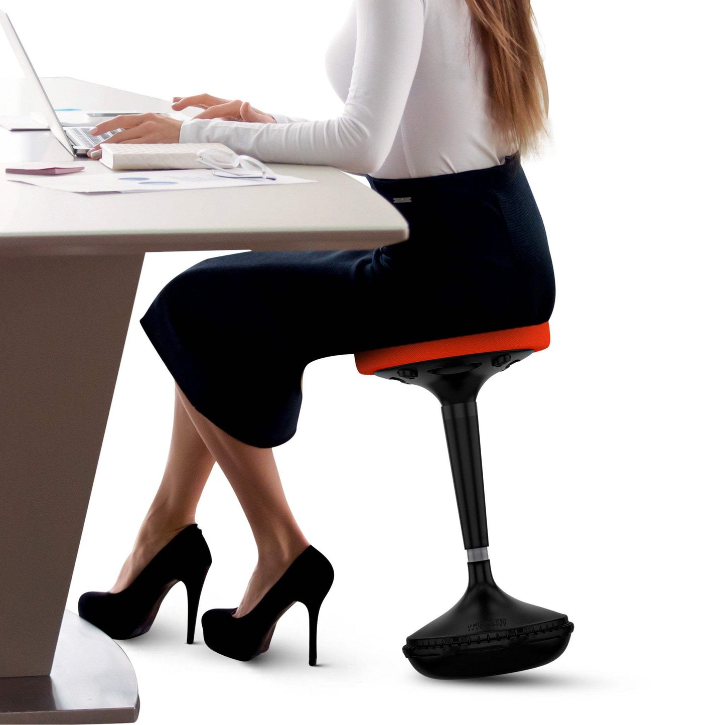 Red Tall Swivel Active Balance Chair - Homeroots - Flyclothing LLC