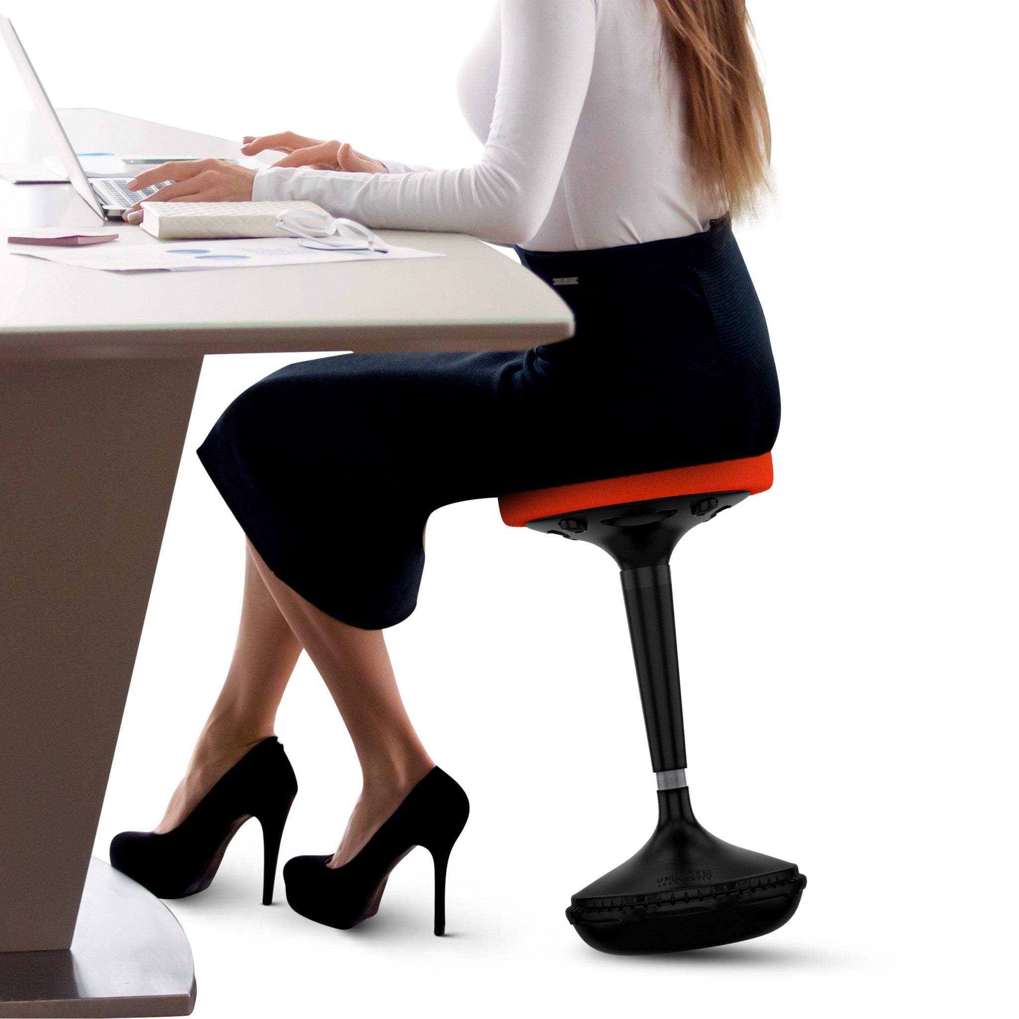 Red Tall Swivel Active Balance Chair - Homeroots - Flyclothing LLC