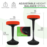 Red Tall Swivel Active Balance Chair - Homeroots - Flyclothing LLC
