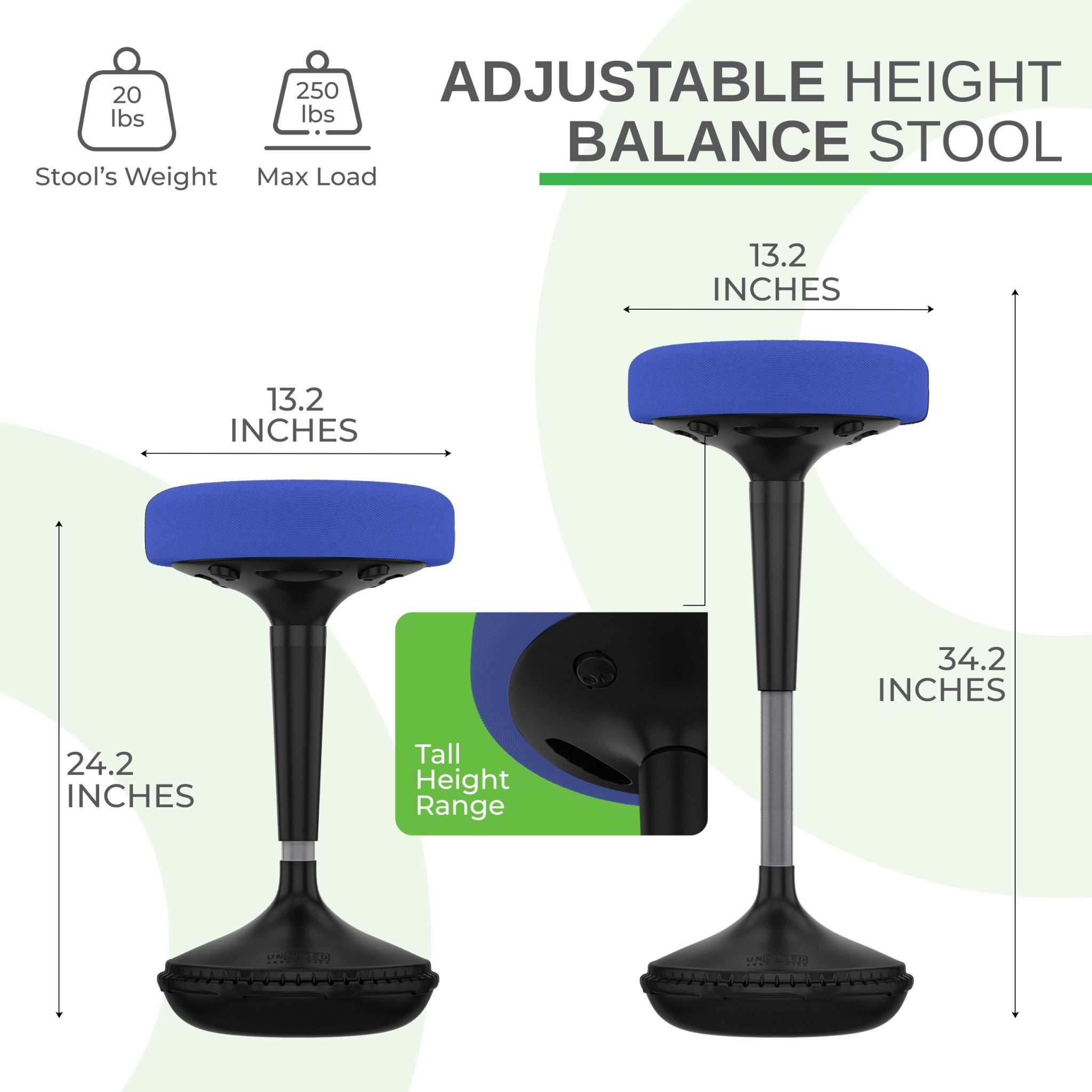 Blue Tall Swivel Active Balance Chair