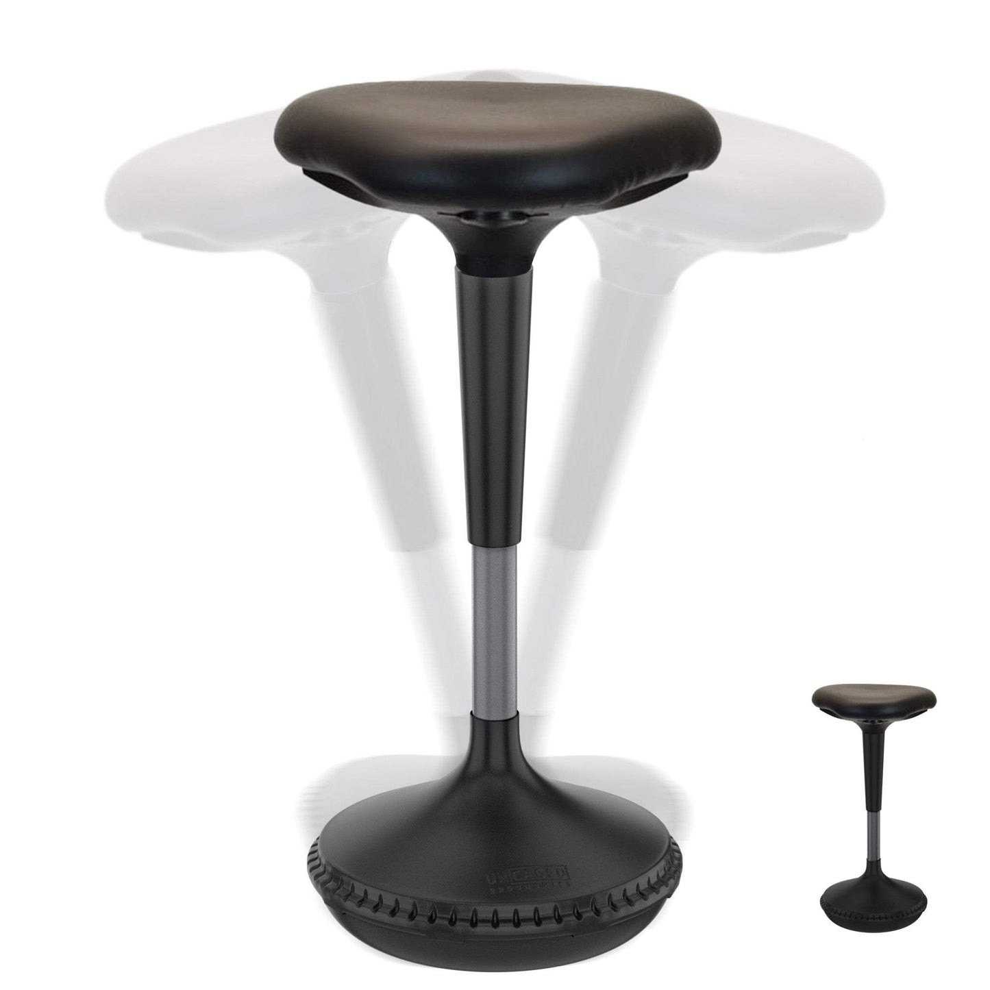 Black Tall Triangle Seat Swivel Active Balance Chair - Homeroots - Flyclothing LLC