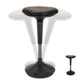 Black Tall Triangle Seat Swivel Active Balance Chair - Homeroots - Flyclothing LLC