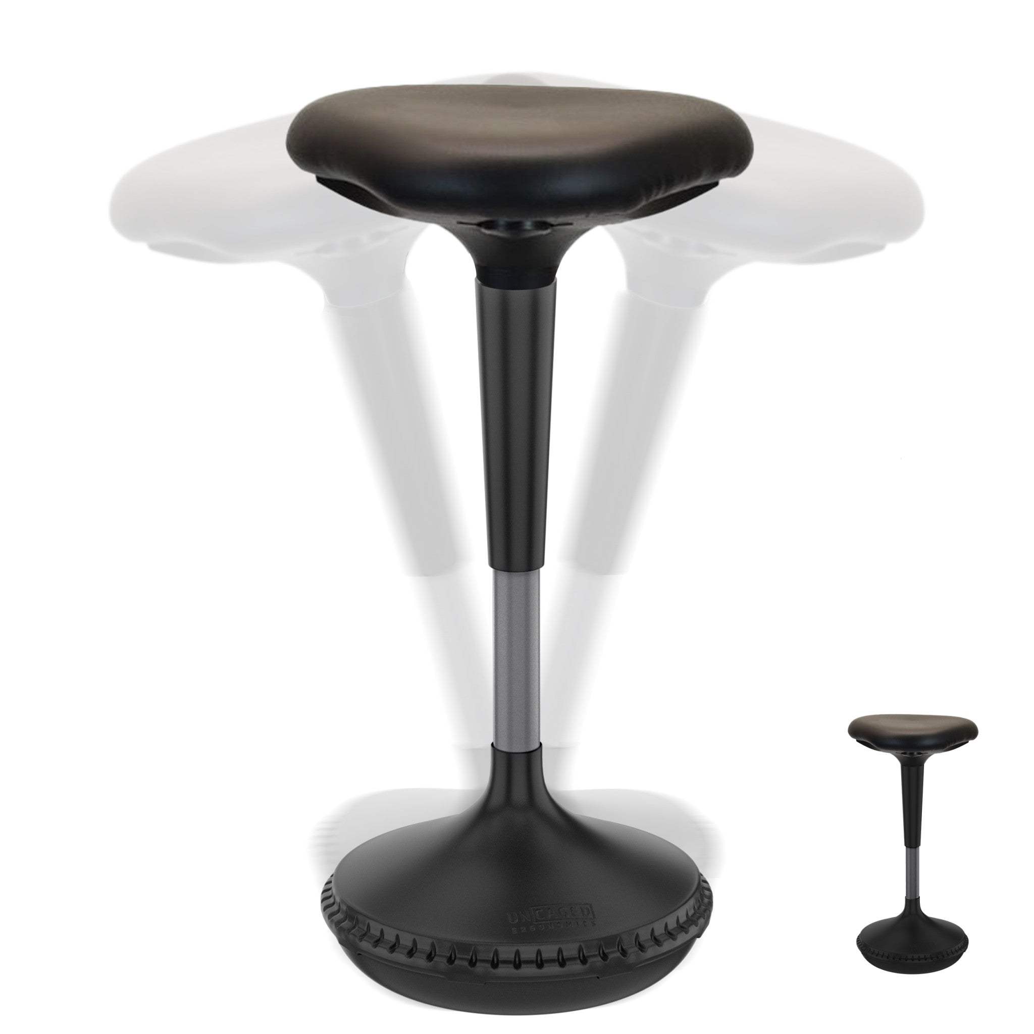 Black Tall Triangle Seat Swivel Active Balance Chair - Homeroots - Flyclothing LLC