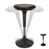 Black Tall Triangle Seat Swivel Active Balance Chair - Homeroots - Flyclothing LLC