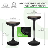 Black Tall Triangle Seat Swivel Active Balance Chair - Homeroots - Flyclothing LLC